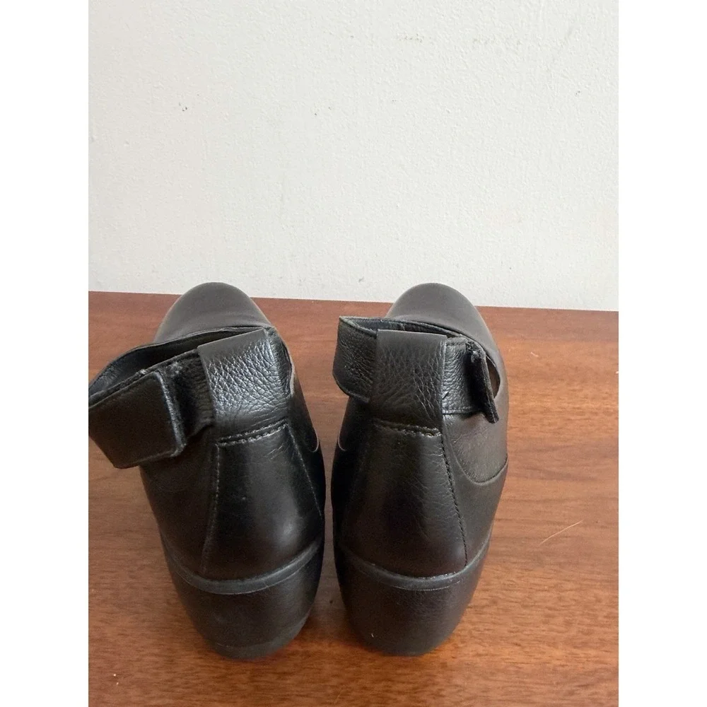 Clarks Black Clarene Tide Platform Wedge Shoes Pumps Ankle Straps Leather 8M